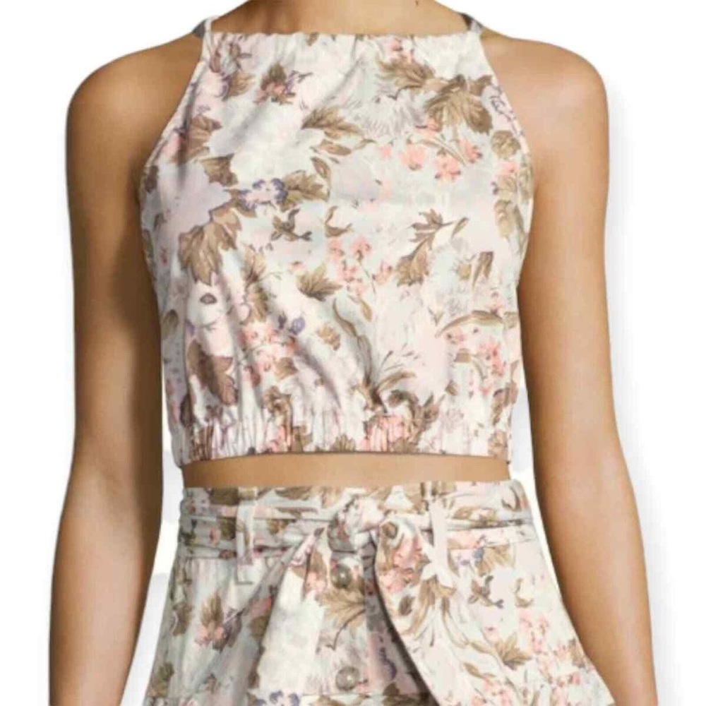 REBECCA TAYLOR Floral Halter Top